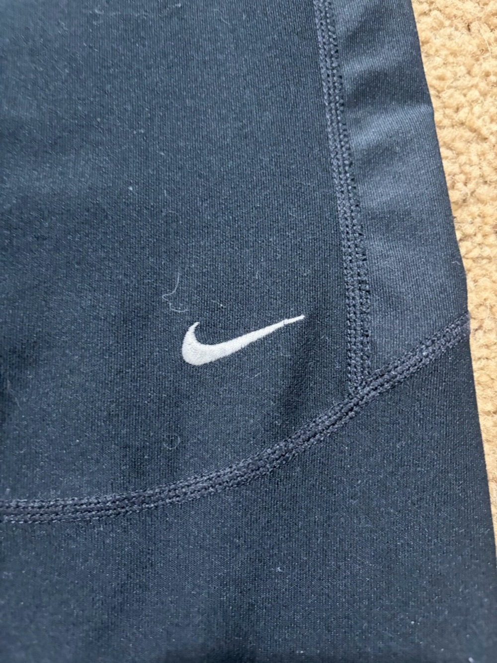 Nike Black Athletic Running Tights with White Swoosh Size L - Picture 4 of 12
